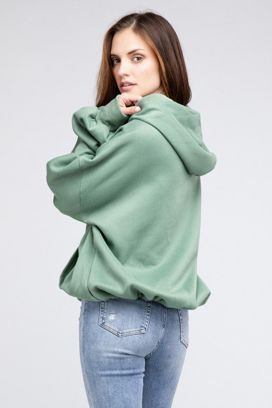 BiBi Stitch Detailed Elastic Hem Oversized Hoodie Sweatshirt