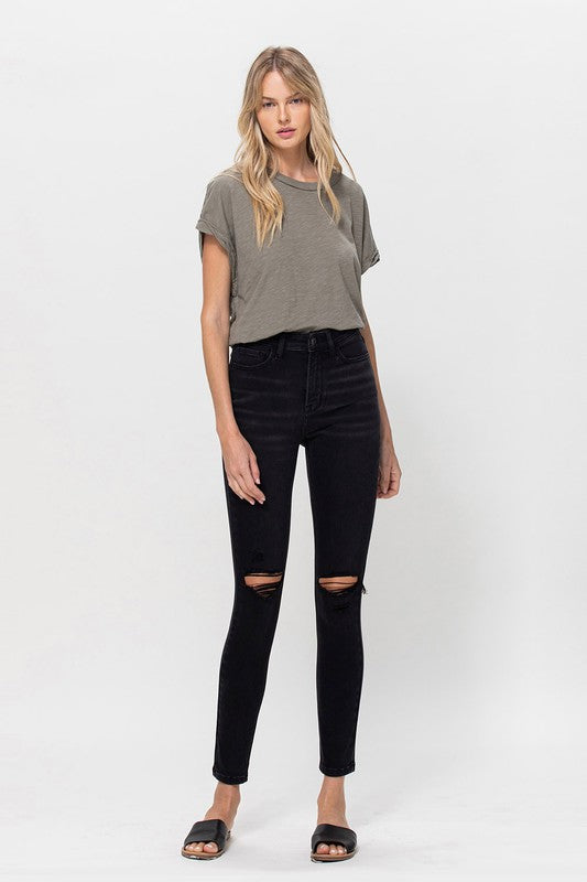 VERVET The City Super Soft High Rise Distressed Knees Ankle Skinny Jeans