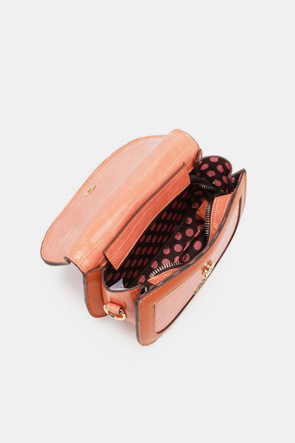Nicole Lee Croc Embossed Eco-Leather Adjustable Strap Crossbody Bag