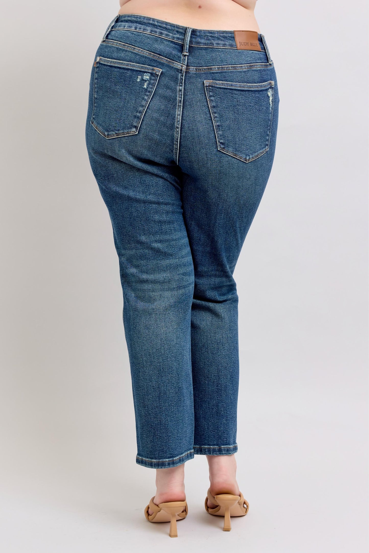 Judy Blue High Waist Rigid Magic Non-Destroy Dark Wash Straight Leg Denim Jeans