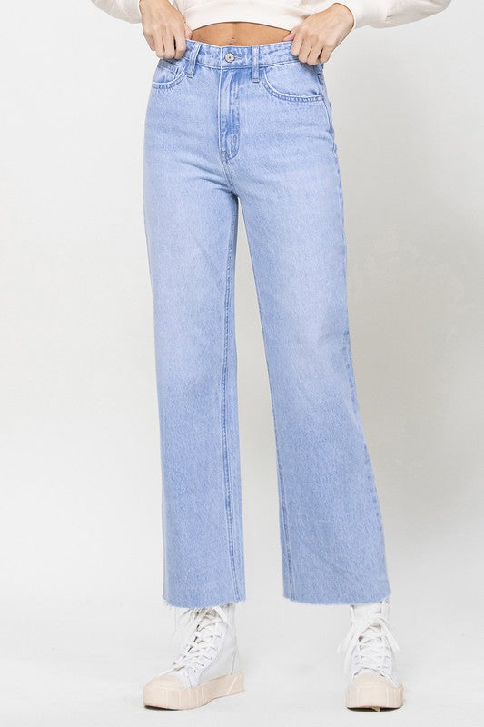 VERVET Salt Flats 90's Vintage High Waist Light Washed Ankle Flare Jeans