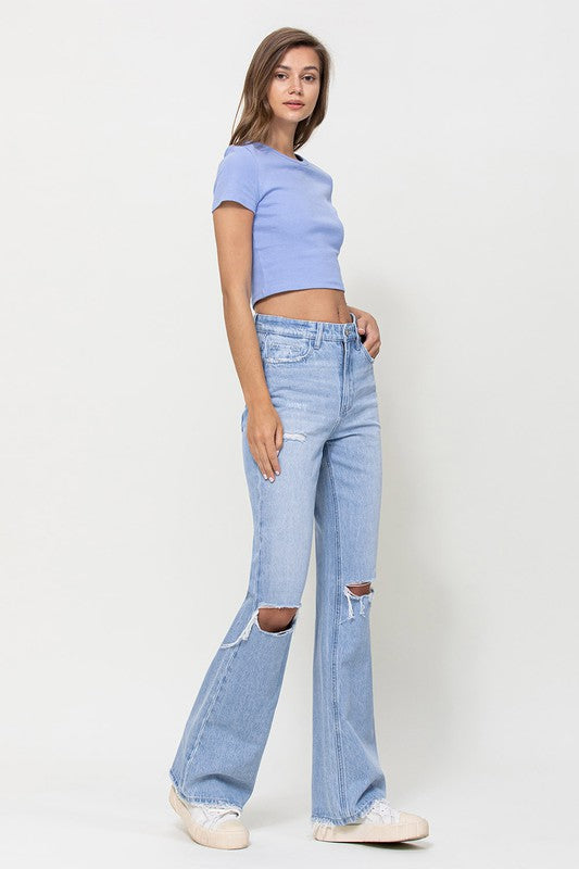 VERVET Western Promise 90's Vintage Distressed High Rise Flare Jeans