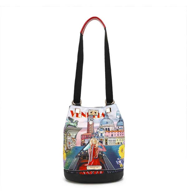 Nicole Lee USA Honeymoon in Venezia Nylon Back Pocket Multifunctional Bucket Bag