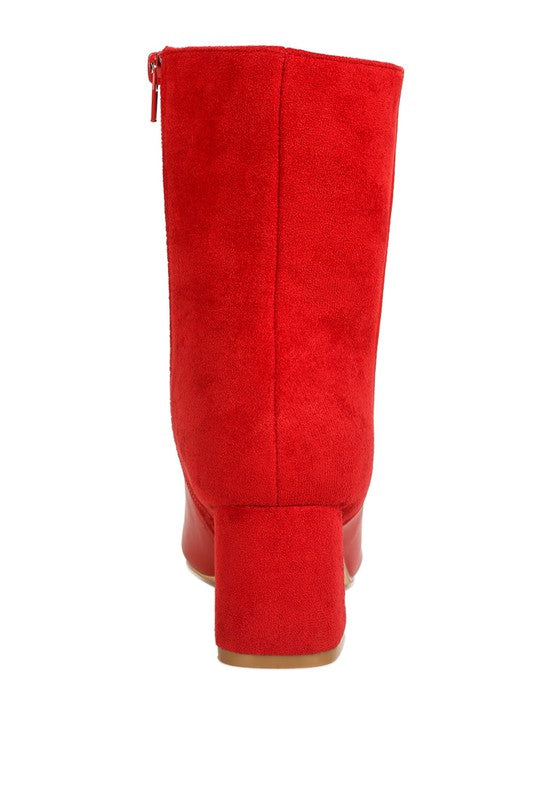 LONDON RAG Desire Suede Back Panel High Ankle Boots