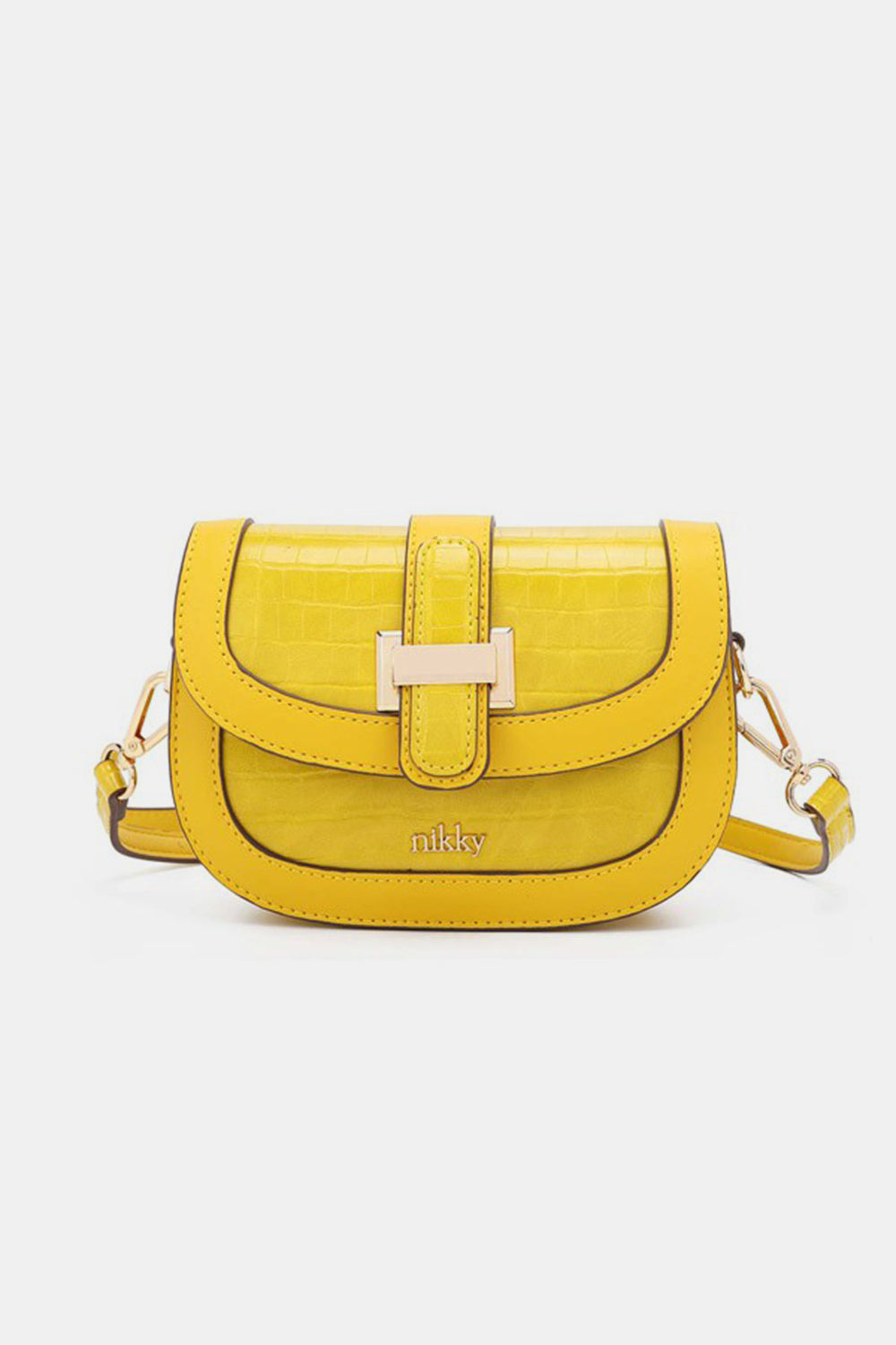 Nicole Lee Croc Embossed Eco-Leather Adjustable Strap Crossbody Bag