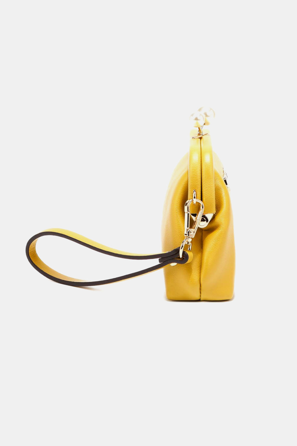 Nicole Lee USA Elsie Vegan Leather Wristlet Strap Pearl Coin Purse