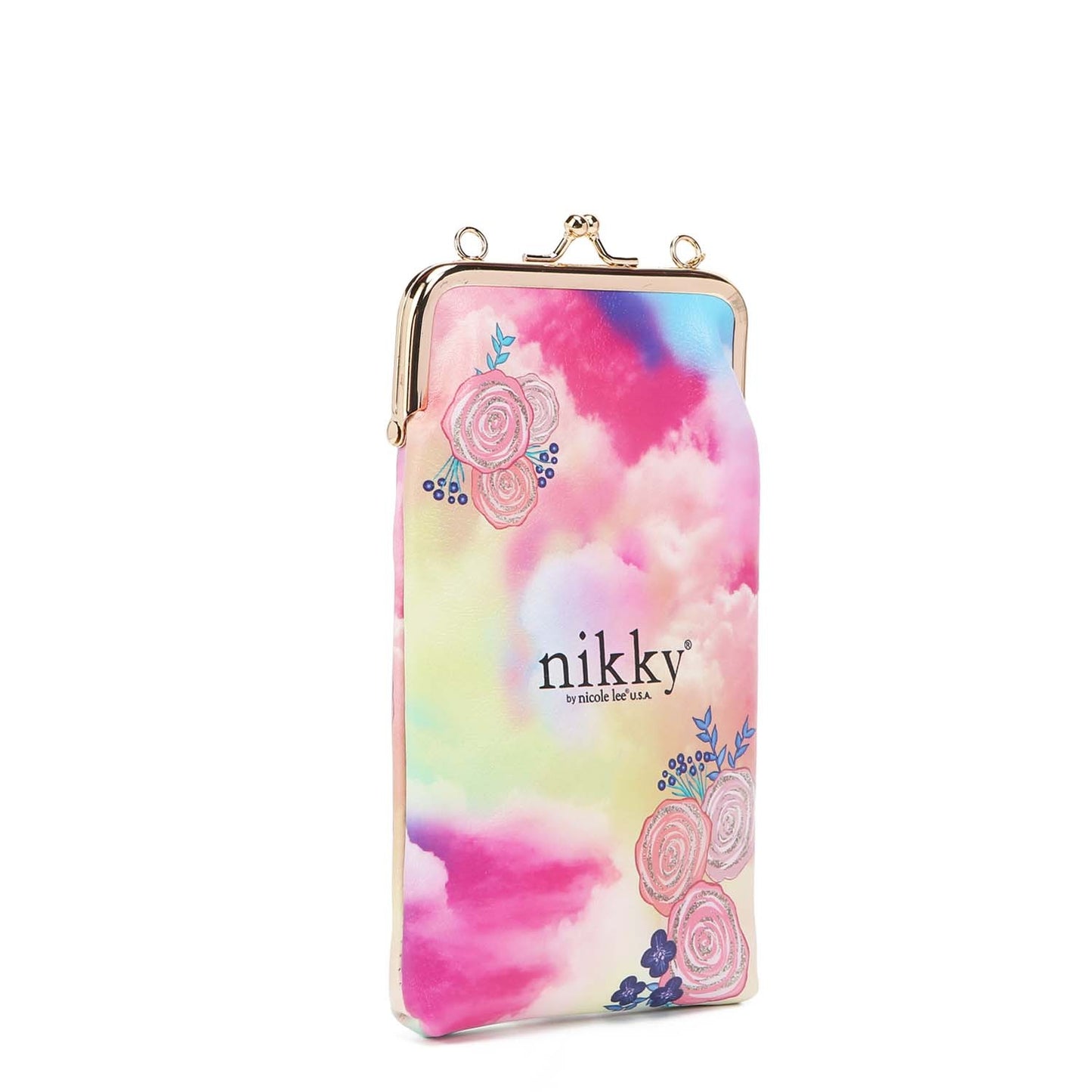 Nicole Lee USA Nikky Kisslock Closure Printed Eco-Leather Phone & Sunglass Purse