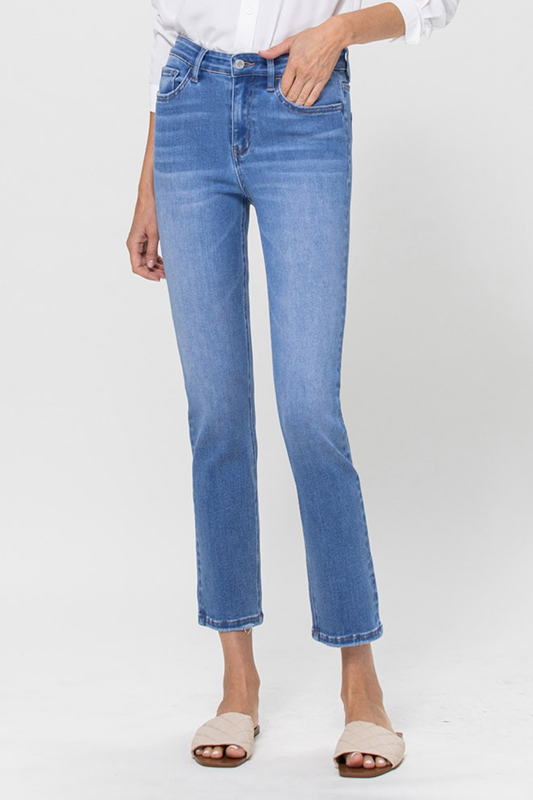 VERVET Perfect For Now High Rise Stretch Cropped Slim Straight Jeans