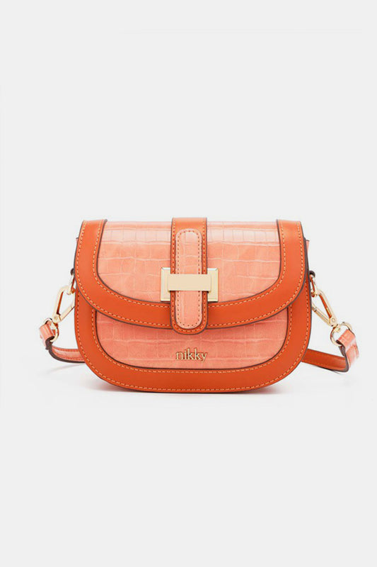 Nicole Lee Croc Embossed Eco-Leather Adjustable Strap Crossbody Bag