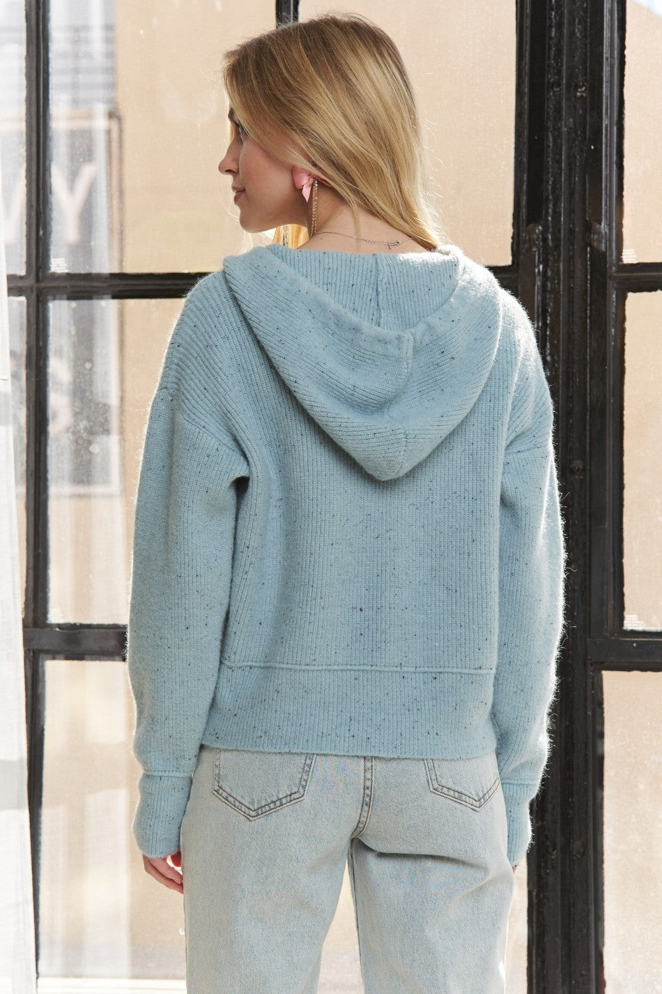 ADORA Hoodie Relaxed Fit Ribbed Cuffs Sweater Cardigan