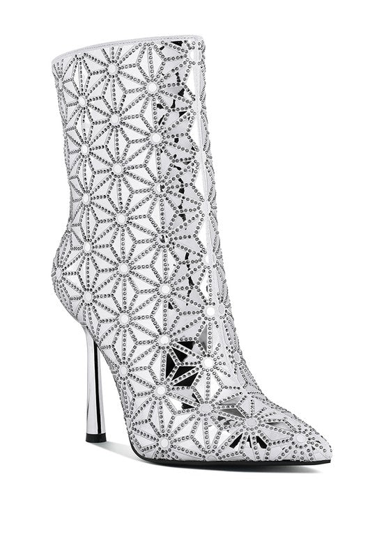 LONDON RAG Precious Mirror Embellished High Ankle Boots