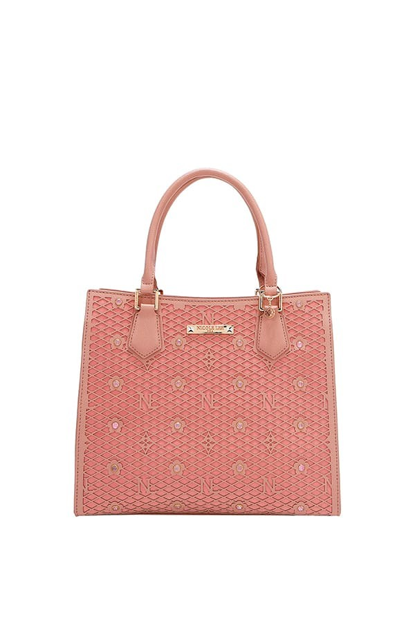 Nicole Lee USA Gracie Structured Vegan Leather 3 Compartments Tote Bag