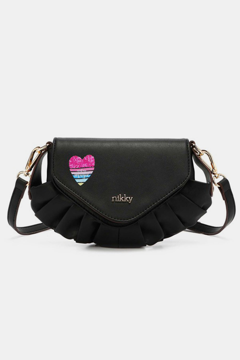 Nicole Lee Graphic Design Eco Leather Adjustable Strap Crossbody Bag