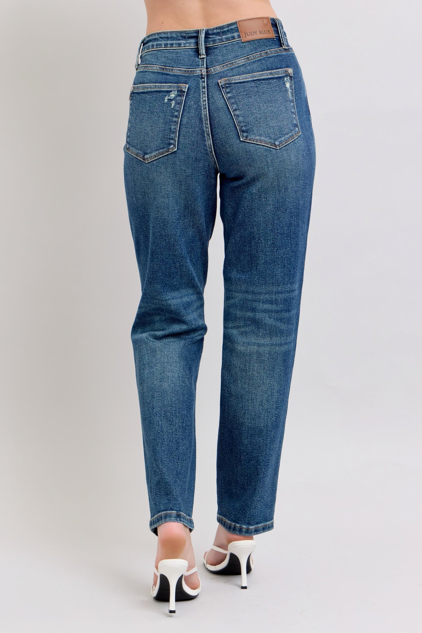 Judy Blue High Waist Rigid Magic Non-Destroy Dark Wash Straight Leg Denim Jeans