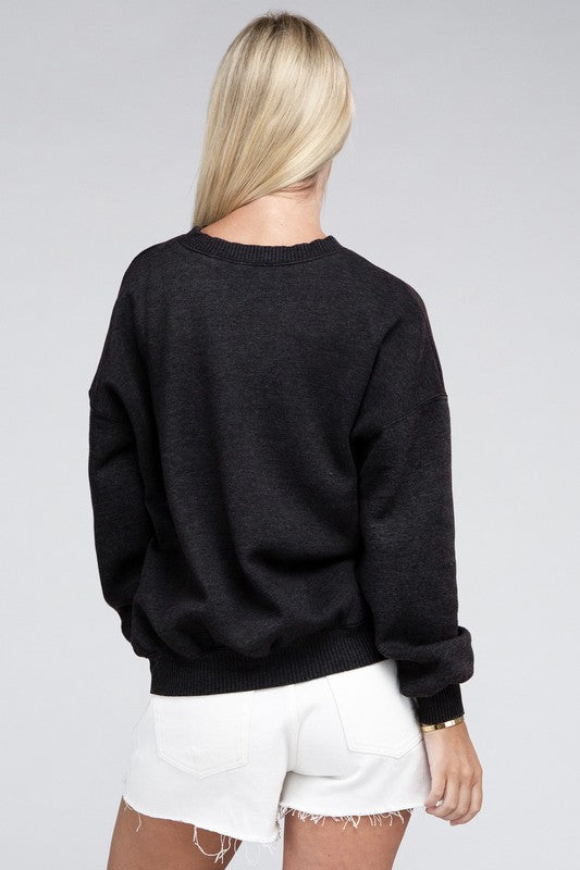 ZENANA Acid Wash Fleece Oversized Pullover Sweatshirt