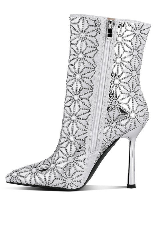 LONDON RAG Precious Mirror Embellished High Ankle Boots