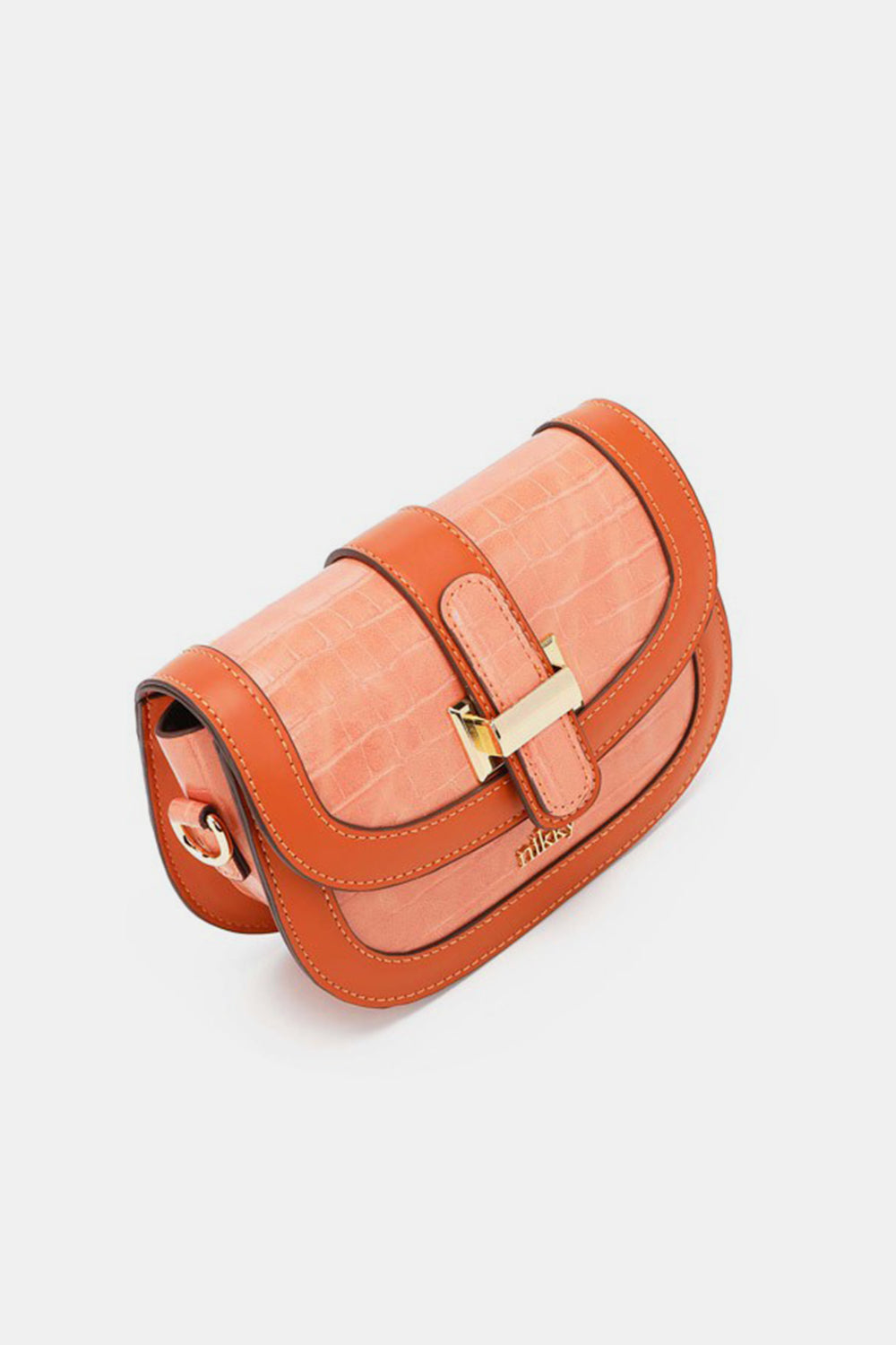 Nicole Lee Croc Embossed Eco-Leather Adjustable Strap Crossbody Bag
