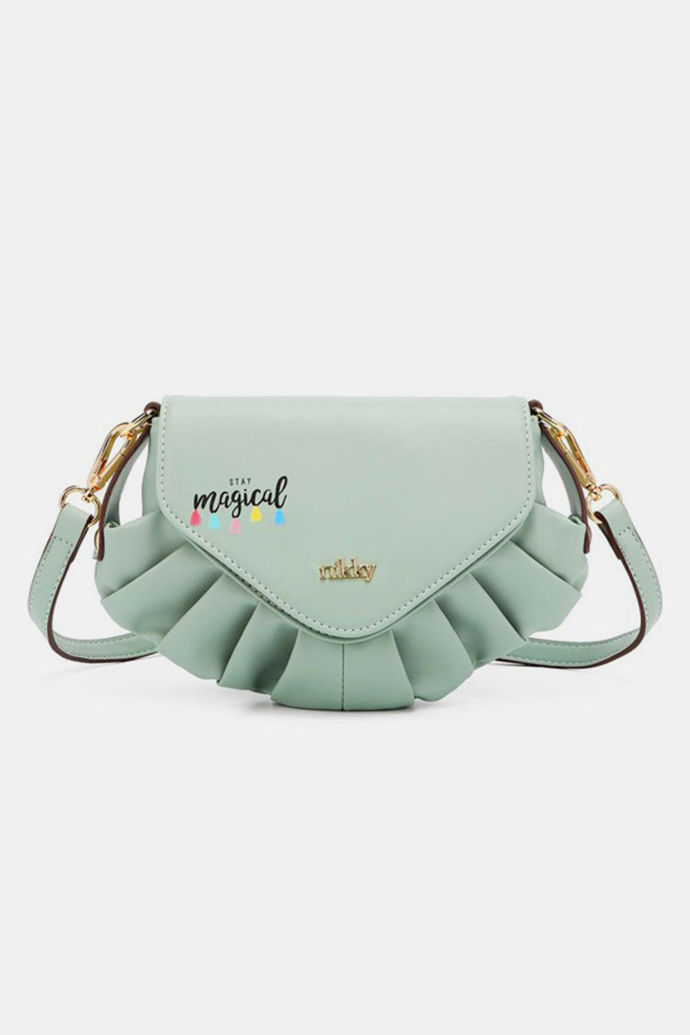 Nicole Lee Graphic Design Eco Leather Adjustable Strap Crossbody Bag