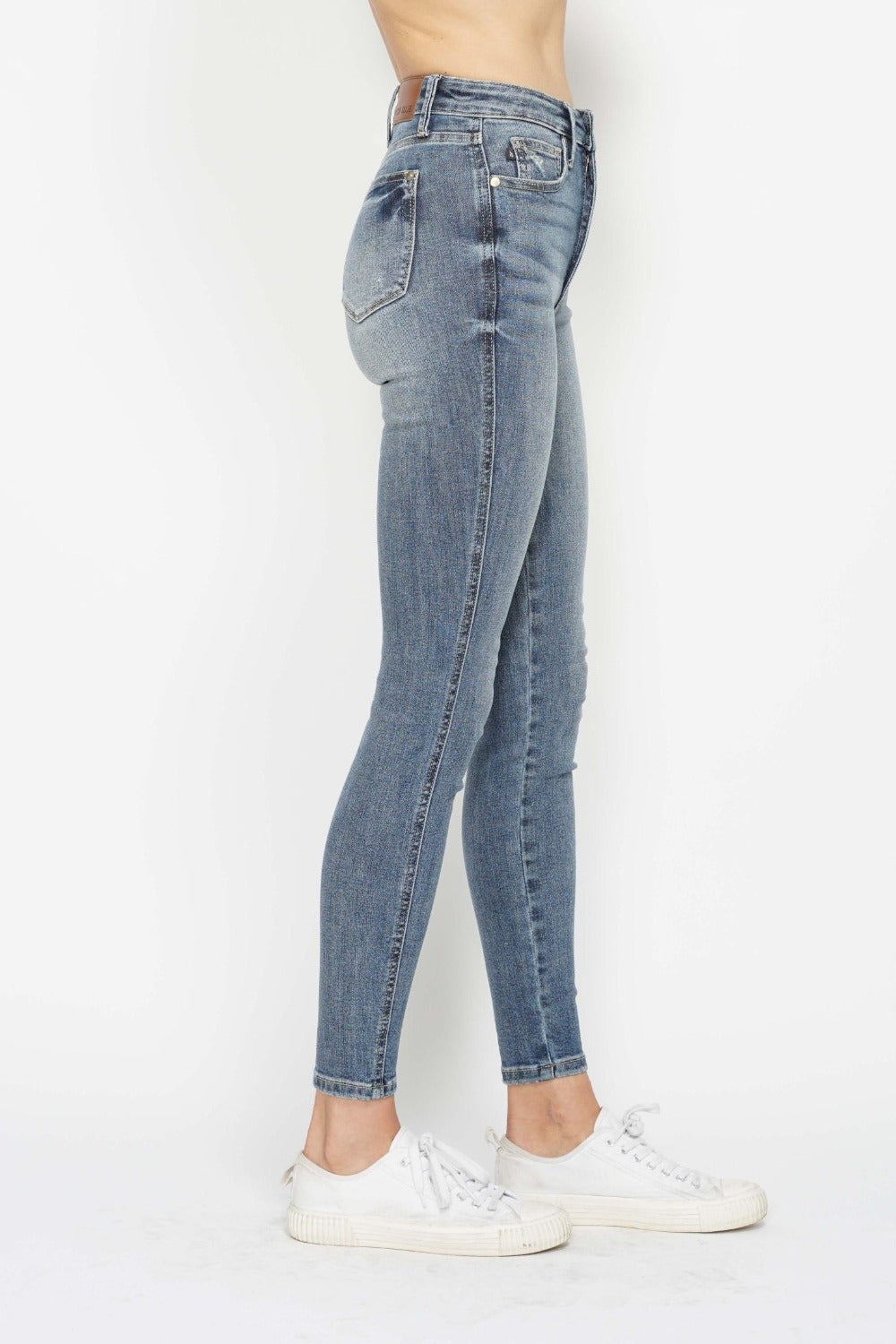 Judy Blue High Rise Tummy Control Contrast Wash Stretchy Skinny Denim Jeans