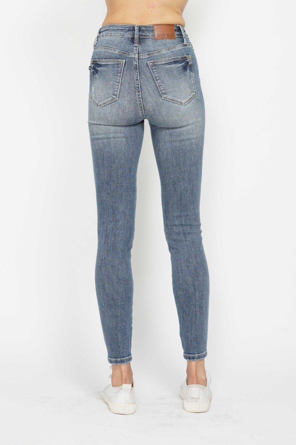Judy Blue High Rise Tummy Control Contrast Wash Stretchy Skinny Denim Jeans