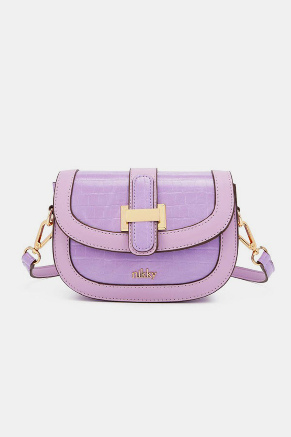 Nicole Lee Croc Embossed Eco-Leather Adjustable Strap Crossbody Bag