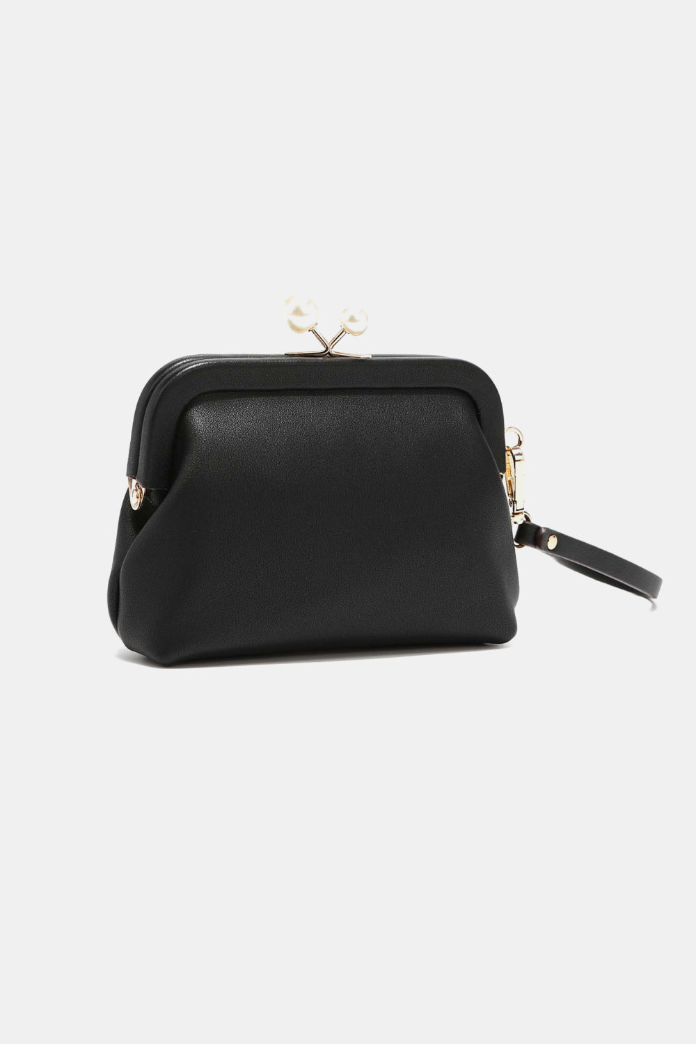 Nicole Lee USA Elsie Vegan Leather Wristlet Strap Pearl Coin Purse