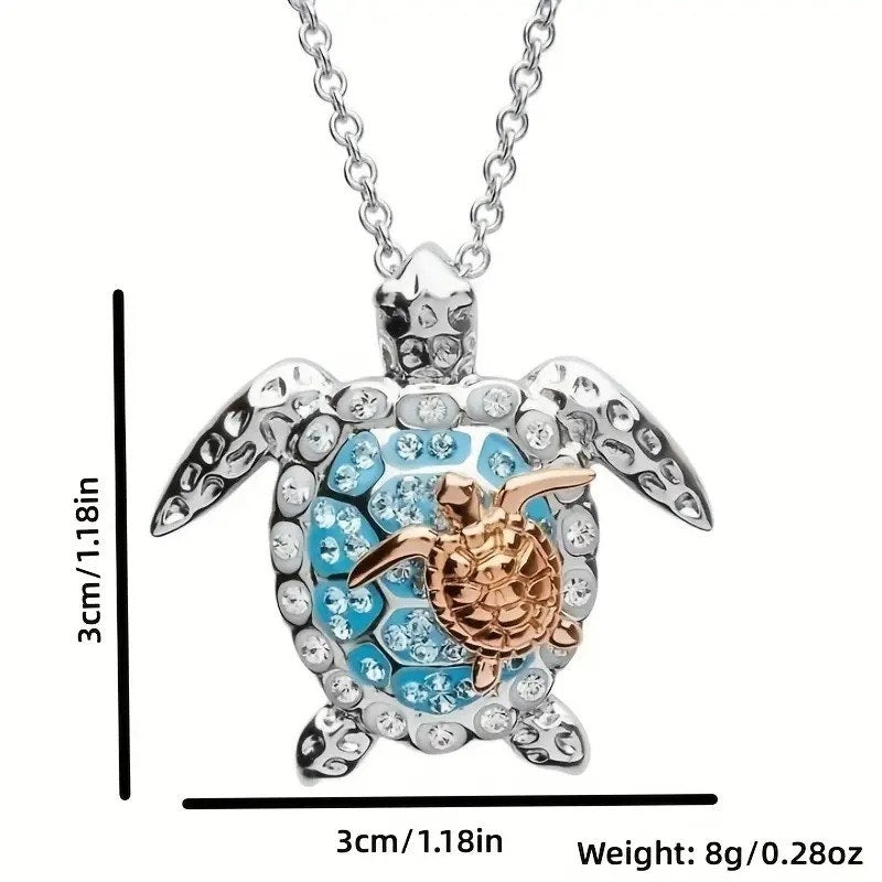Stunning Sea Turtles Pendant Necklace Creative Jewelry Gift | Silvery Baby
