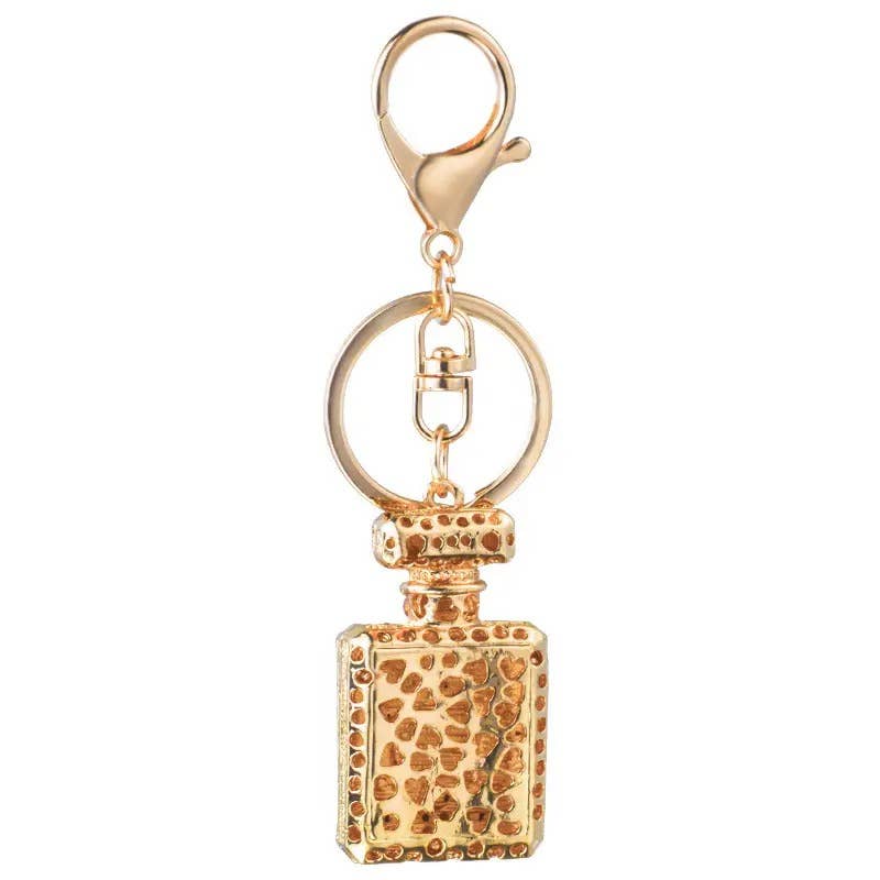 Exquisite Crystal Perfume Bottle Keychain Rhinestone Charm Bag Pendant