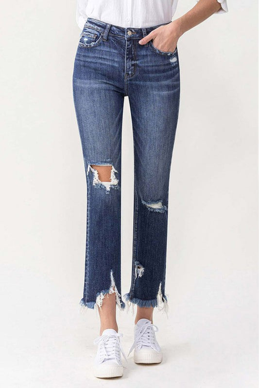 Lovervet by VERVET Jackie Full Size High Rise Crop Straight Leg Jeans
