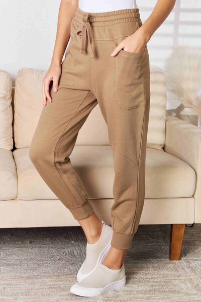 RISEN High Rise Relaxed Drawstring Waist Pocketed Joggers