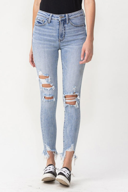 Lovervet by VERVET Full Size Lauren Distressed High Rise Cropped Skinny Jeans
