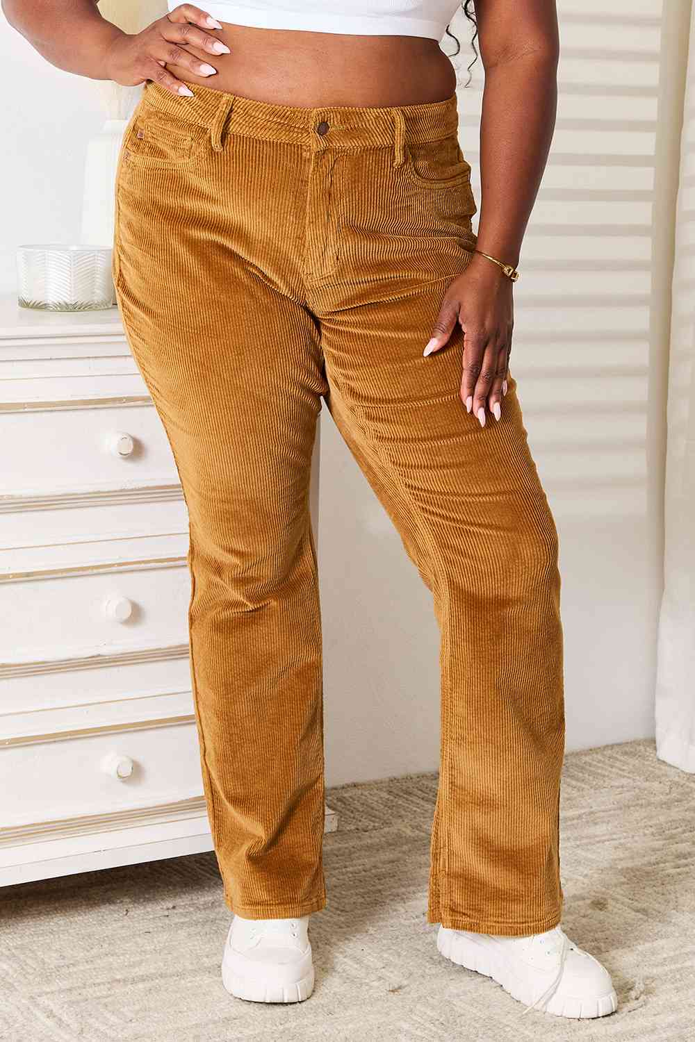 Judy Blue Full Size Mid Rise Bootcut Corduroy Pants
