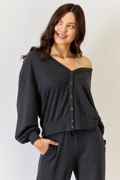 RISEN Ultra Soft  Button Up Long Sleeves Lounge Cardigan