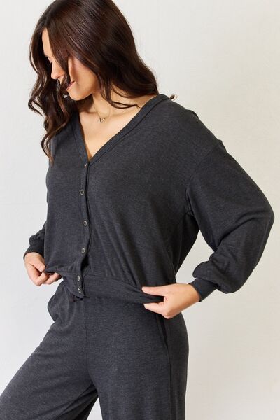 RISEN Ultra Soft  Button Up Long Sleeves Lounge Cardigan