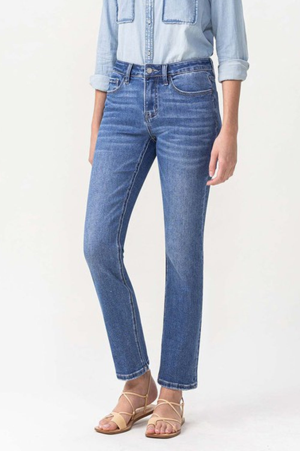 Lovervet by VERVET Full Size Maggie Midrise Slim Ankle Straight Jeans