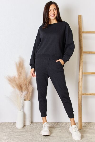 RISEN Soft Knit Drawstring Pocketed Cropped Joggers