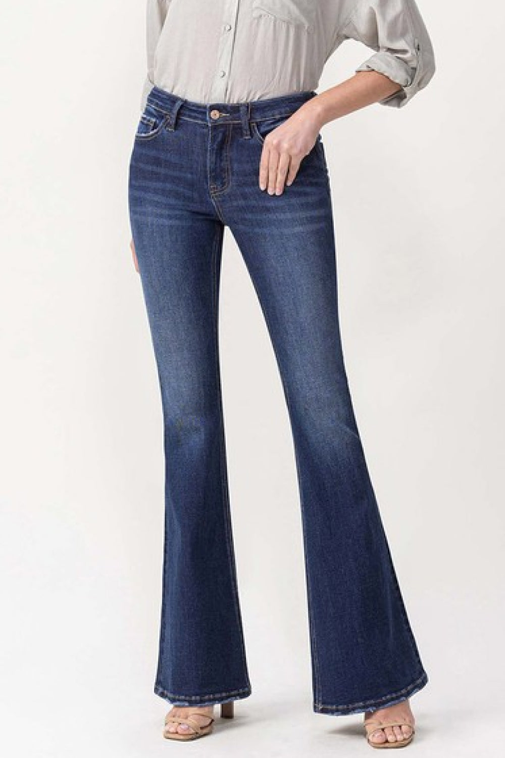 Lovervet by VERVET Full Size Joanna Mid Rise Flare Jeans