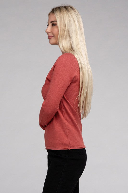 ZENANA Viscose Round Neck Long Sleeves Basic Sweater