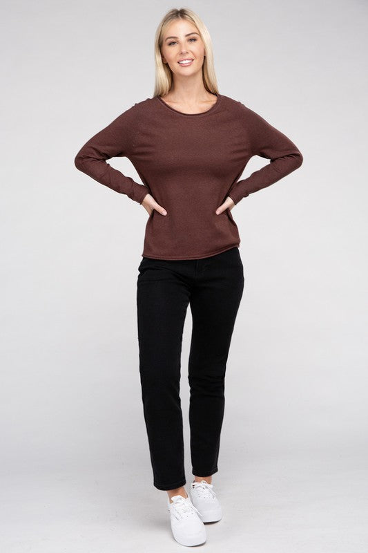 ZENANA Viscose Round Neck Long Sleeves Basic Sweater