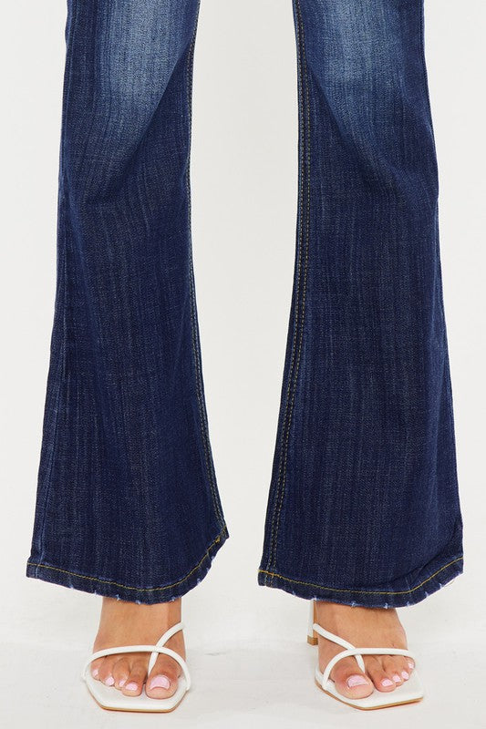 KANCAN Mid Rise Zipper Fly Flare Denim Jeans
