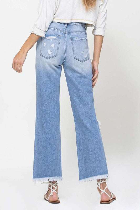 VERVET Georgia Twilight 90's Vintage Distressed Ankle Flare Jeans