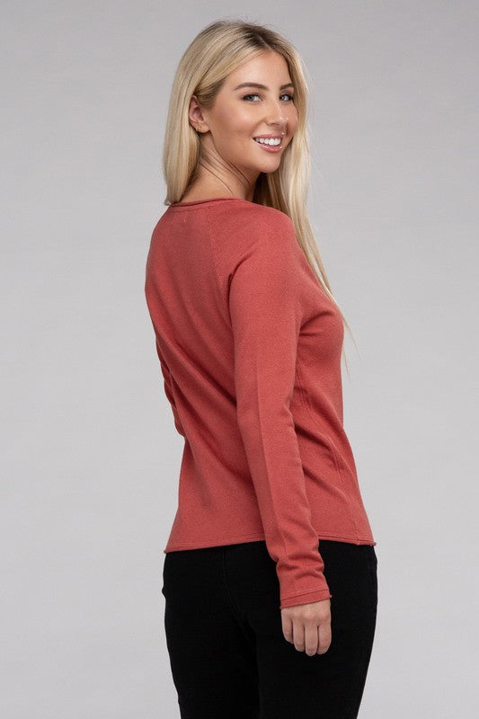 ZENANA Viscose Round Neck Long Sleeves Basic Sweater