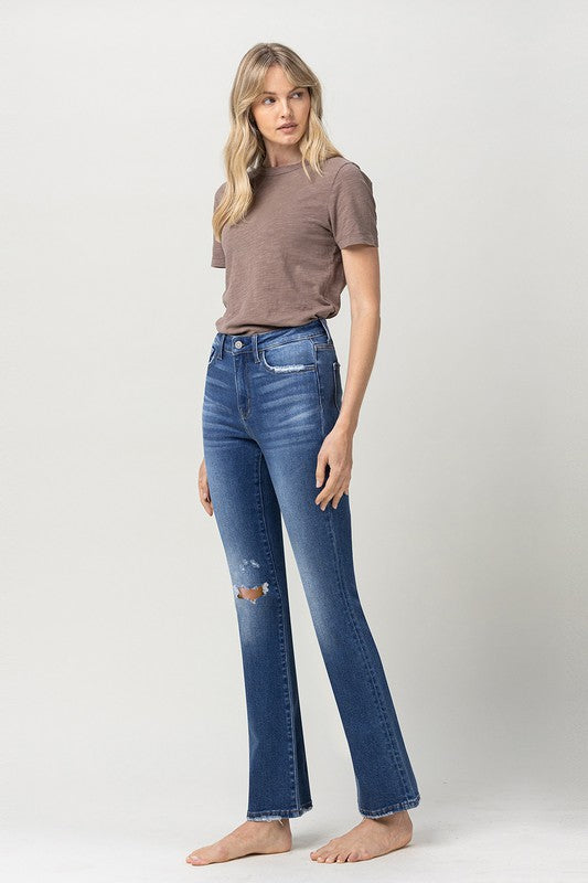 FLYING MONKEY Bergenia Stretch High Rise Distressed Bootcut Jeans