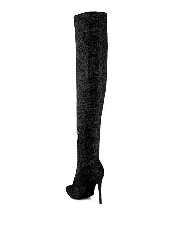 LONDON RAG Tigerlily High Heel Knitted Long Boots