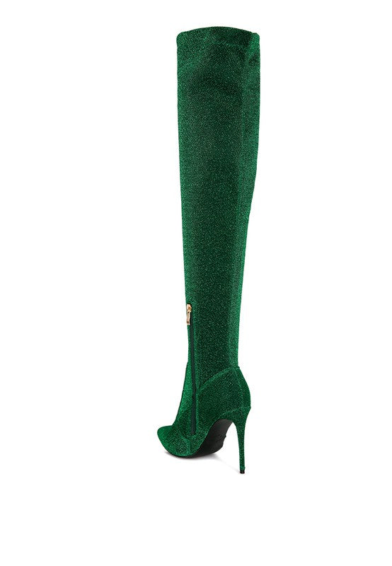 LONDON RAG Tigerlily High Heel Knitted Long Boots