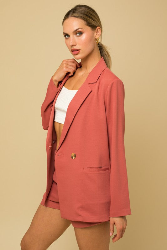 Gilli Double Breasted Long Sleeves Front Pockets Blazer