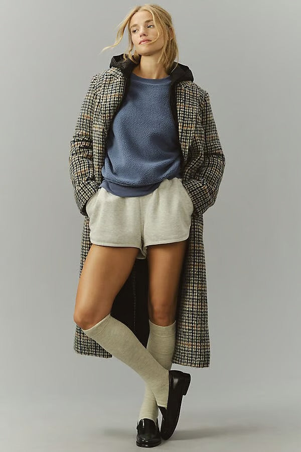 Threaded Pear Kinsley Fleece Exposed Seam  Oversized Fit Sweatshirt | Sail Blue