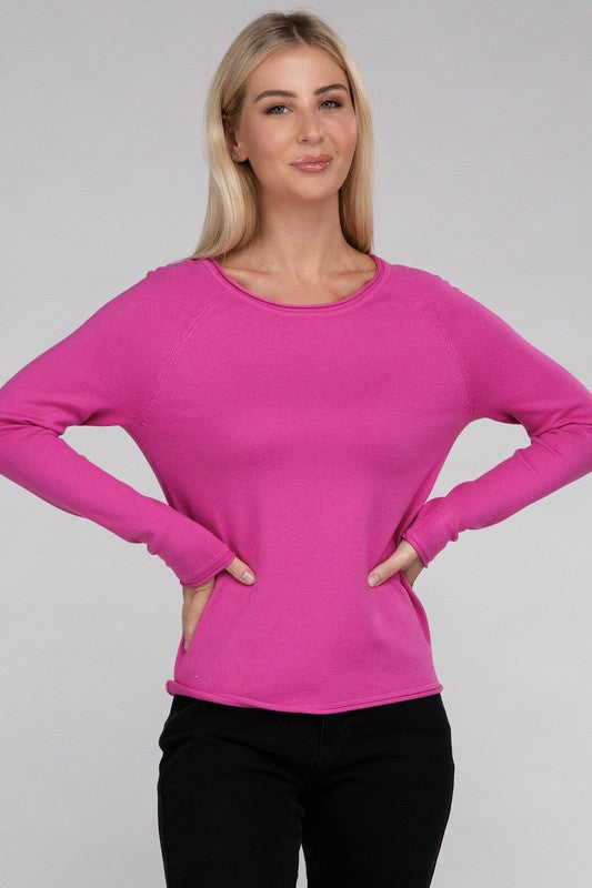 ZENANA Viscose Round Neck Long Sleeves Basic Sweater