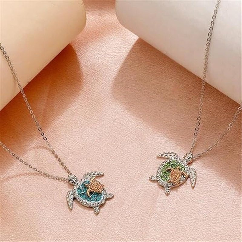 Stunning Sea Turtles Pendant Necklace Creative Jewelry Gift | Silvery Baby