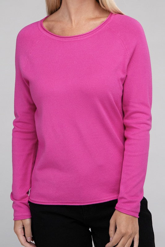 ZENANA Viscose Round Neck Long Sleeves Basic Sweater